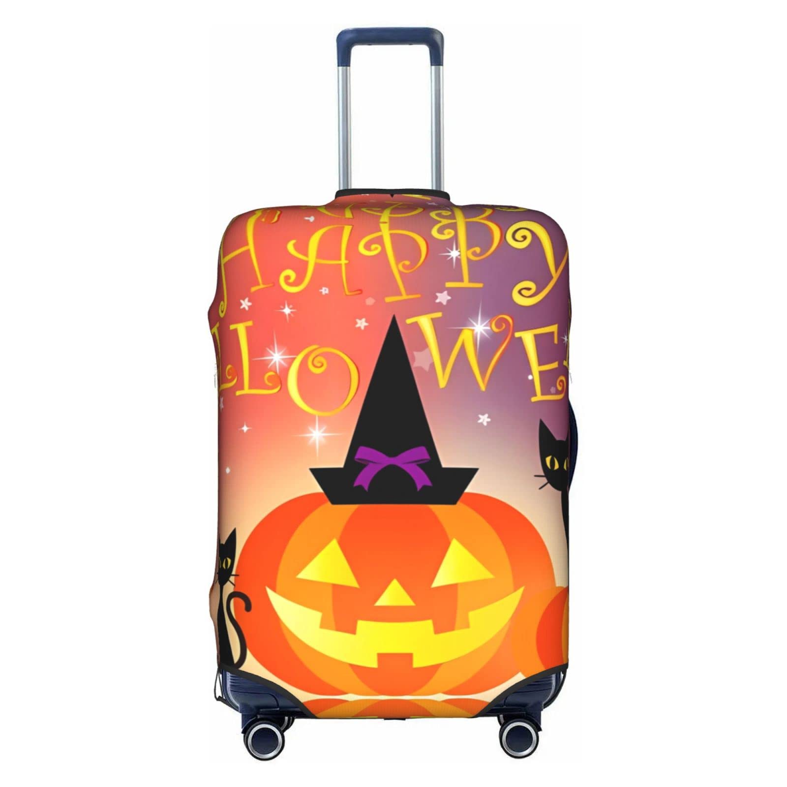 Happy Halloween Day Trolley Reise-Schutzhülle: >> Hohe Elastizität mit Reißverschluss, klein, geeignet für 45,7 - 81,3 cm Trolley-Tasche