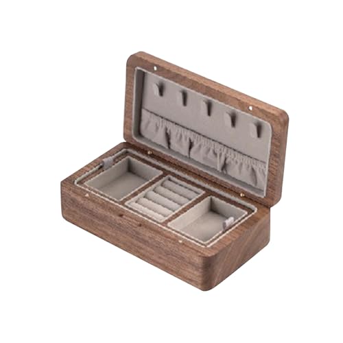 YYSQL Eleganter, stabiler Holz-Schmuck-Organizer, Aufbewahrungskoffer, reisefreundlich, mit mehreren Fächern für Wohnaccessoires