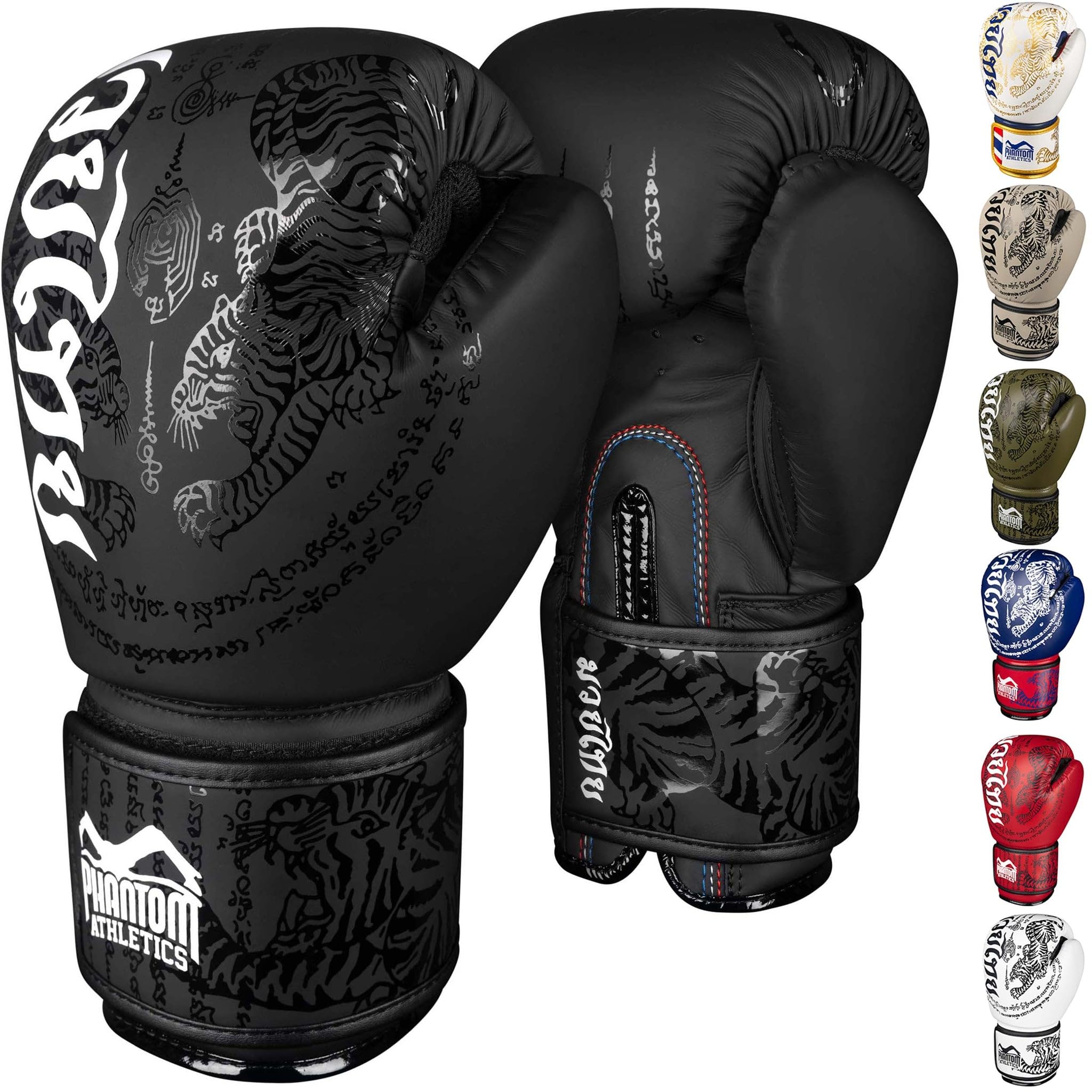 Phantom Athletics Boxhandschuhe Männer - Muay Thai | MMA und Kickbox | 10-16oz Boxing Gloves für Kampfsport | Box Handschuhe Herren, Damen und Kinder (Muay Thai - Schwarz, 10 Oz)