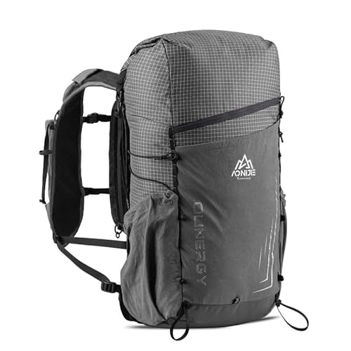 AONIJIE 30L große Kapazität Kletterrucksack im Freien Camping Daypack Reisetasche für Wandern Trekking Bergsteigen (Gris)