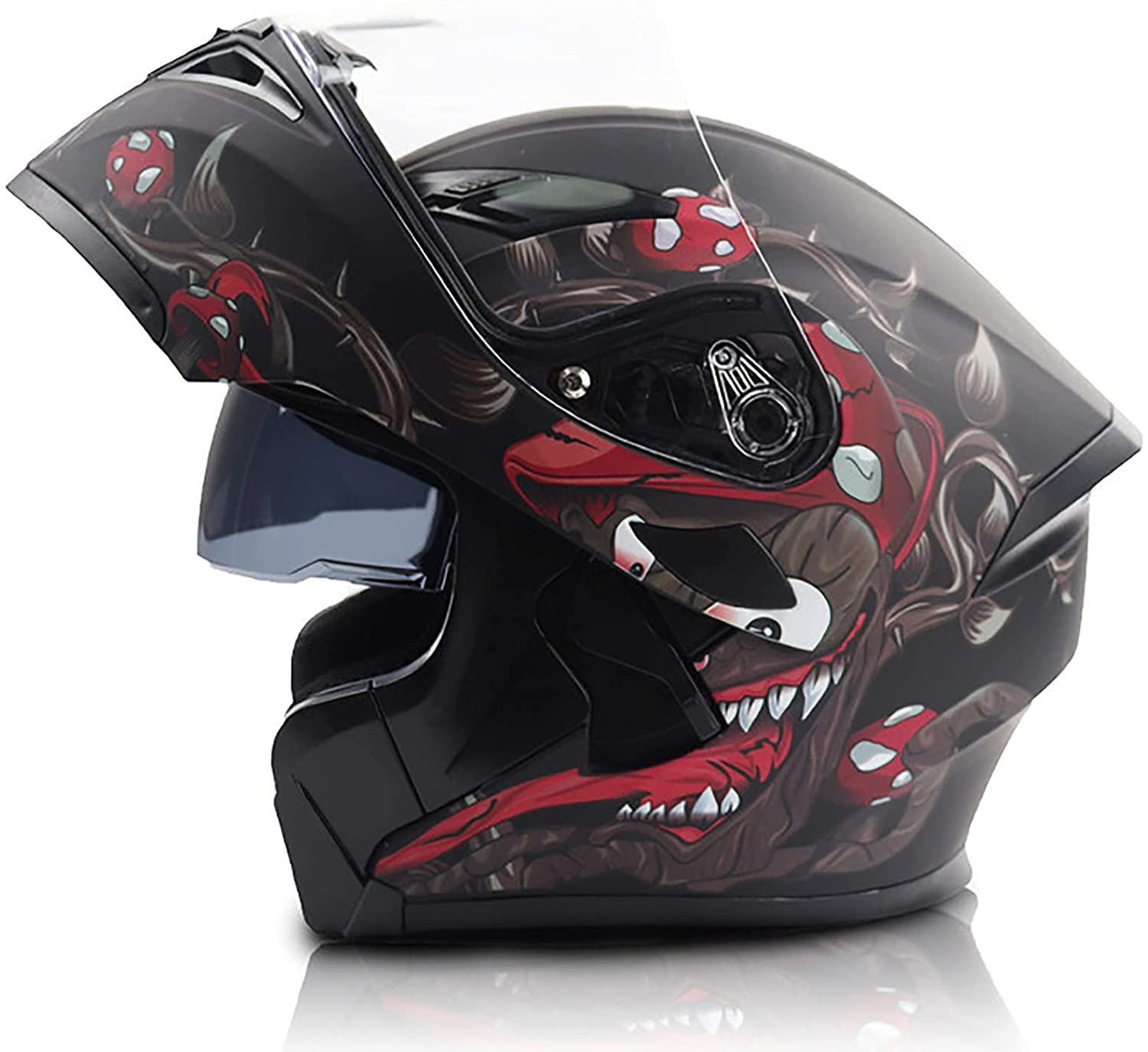 Motorradhelm Klapphelme Damen Und Herren,DOT/ECE-Zertifizierter Helme Erwachsene Motorrad Modularer Integralhelm Mit Doppelvisier Roller-Helm Mofa-Helm Scooter-Helm Sturzhelm