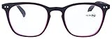 farbliche Fertiglesebrille CANBERRA mit Federscharnier und Einstecketui in schwarz-pink +3,00 dpt