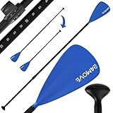 24MOVE® Paddel Einzelpaddel Teleskoppaddel Stechpaddel für SUP Stand Up Board, Paddling, Leicht aus Aluminium 210cm, verstellbar blau