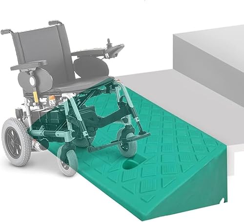 Gummi-Schwellenrampe, rutschfeste Einfahrts-Bordsteinrampe, 2,5 cm – 19,1 cm hohe Bordsteinrampe, robuste Rollstuhlrampe, tragbare Laderampe für Auto, Roller, Fahrrad, Schwarz, 50 x 22 x 6 c