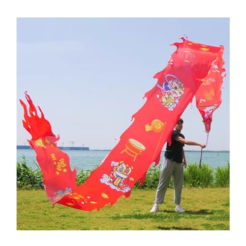 Drachenbänder, Tanzbänder, Dance Dragon Ribbon Streamer Outdoor Fitness Dragon Dance Streamer, Erwachsene/Teenager/Kinder Sport Gymnastik Tanzbänder, Chinesisches Drachentanzband(8m/26ft)