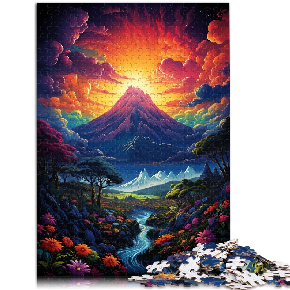 Puzzle für die farbenfrohe Psychedelie von Bic Island. Puzzle für Erwachsene mit 1000 Teilen. Holzpuzzle. Tolles Geschenk für 1000 Teile (50 x 75 cm).