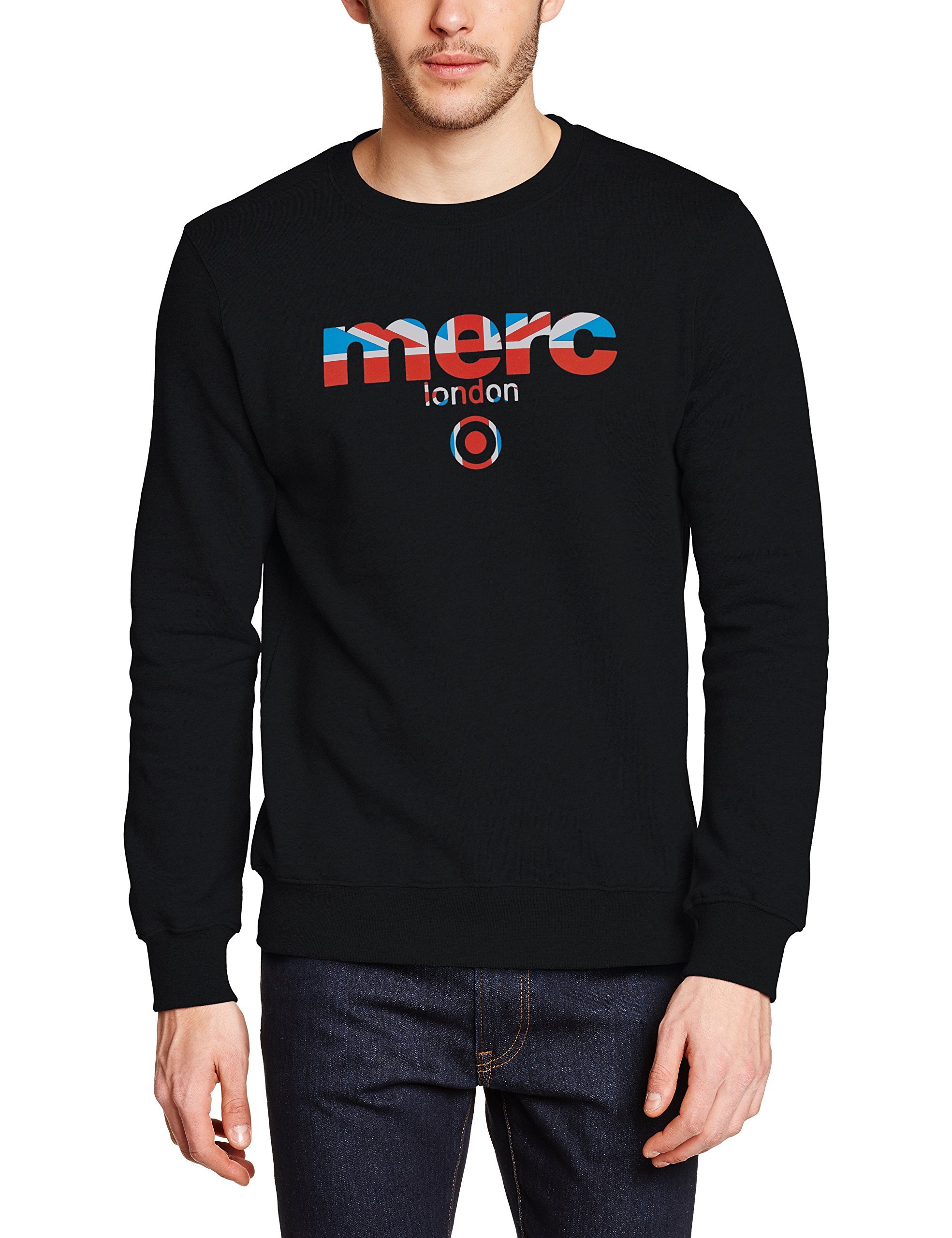 Merc of London Herren Sweatshirt Otto, Gr. Medium (Herstellergröße: Medium), Schwarz (Black 1)