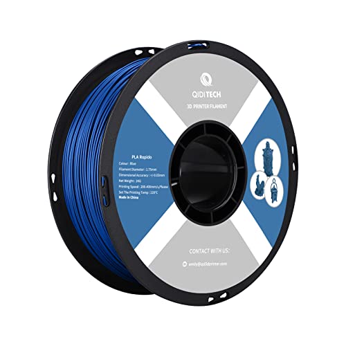 QIDI TECH PLA Filament 1.75mm, 3D Printer Filament Bundle, 1 KG Spool (2.2lbs), 3D Printing Filament Fit Most FDM 3D Printers, Blue