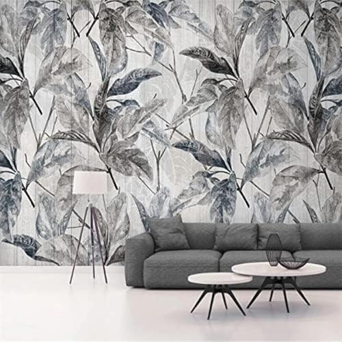 XLMING Botanical Floral Warm Grey 3D Tapete Wohnzimmer Sofa Schlafzimmer Esszimmer Home Dekoration Wand-250cm×170cm