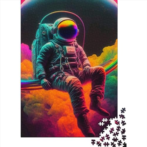 Farbiges Astronauten-Puzzle für Erwachsene und Jugendliche, 1000-teiliges Puzzle für Erwachsene und Jugendliche, Lernspiele, Heimdekorations-Puzzle. 75 x 50 cm