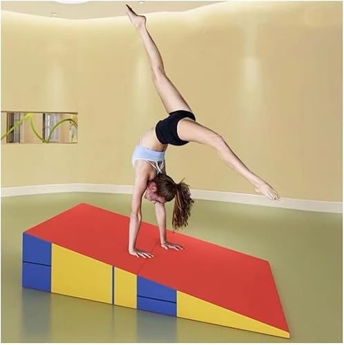 Gymnastik-Keilmatte – zusammenklappbare Tumbling-Schrägmatte für Gymnastik-, Kampfsport- und Tanz-Streckübungen – einfach zu tragen und aufzubewahren – mehrere Größen, Rosso, 150 x 75 x 38 c