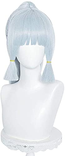 LINLINCD-Anime Coser Wig Genshin Impact Cosplay Perücken gestreift grün 85 cm lang rechts langlebig SYNTHETIC HEILS HAPS HALLOWERN Karneval Party+Perücke (Motiv: Linghua)