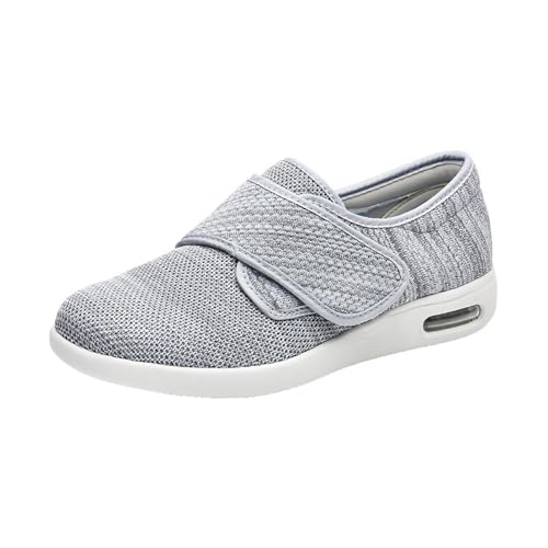 Plantarfasziitisschuhe Für Männer, Orthopädische Schuhe Für Ältere Diabetische Schmerz Relief Geschwollene Füße, Atmungsfreie Leichte Extra Breite Ödemschuhe, Schmerzlinderung (Color : Light Gray, S