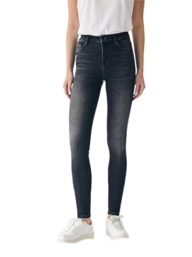 LTB Jeans Damen Jeans Amy X - Jeans Damen Skinny aus Baumwollmischung Skinny Denim Dunkel mit Reißverschluss Hohe Taille - Grau