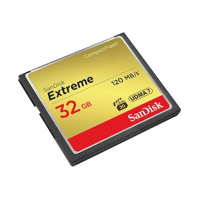Sandisk cf-card extreme 120mb/s lesen, 85mb/s schreiben 32 gb