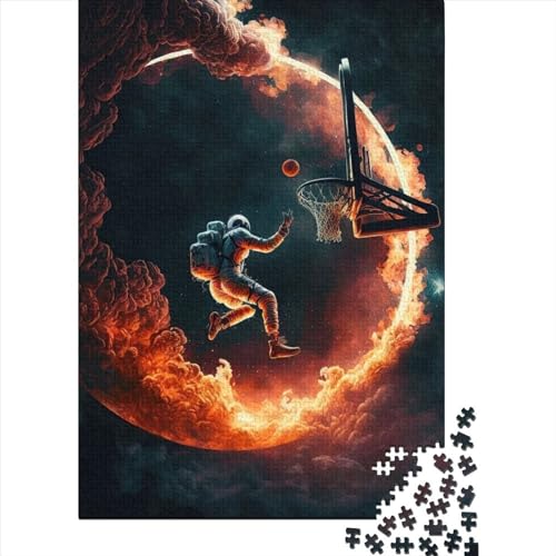 Schwierige, anspruchsvolle Puzzles, 1000 Teile, Astronauten-Basketball, Holzpuzzles für Erwachsene, Puzzles eignen ganze Familie und die 29,53 x 19,69 Zoll