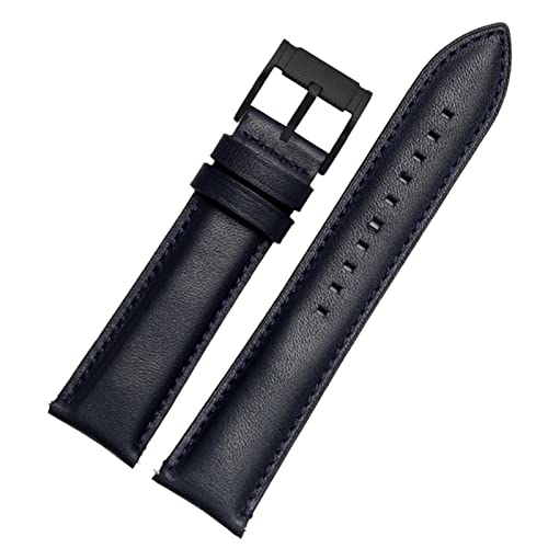 SCRUBY Für Fossil BQ2363/2453 ME3099 3052 3054 FS5380/5453 FS4735 FS4812 Kaufmannsgurt Vintage echtes Leder Uhrenband 20 22 mm(Dark blue black,24mm)