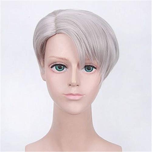 LINLINCD-Anime Yuri!!! On Ice Cosplay Wig Katsuki Yuuri Plisetsky Yurio Synthetic Hair Viktor Nikiforov Yuri On Ice Costume Wigs+Wig Cap Dm623