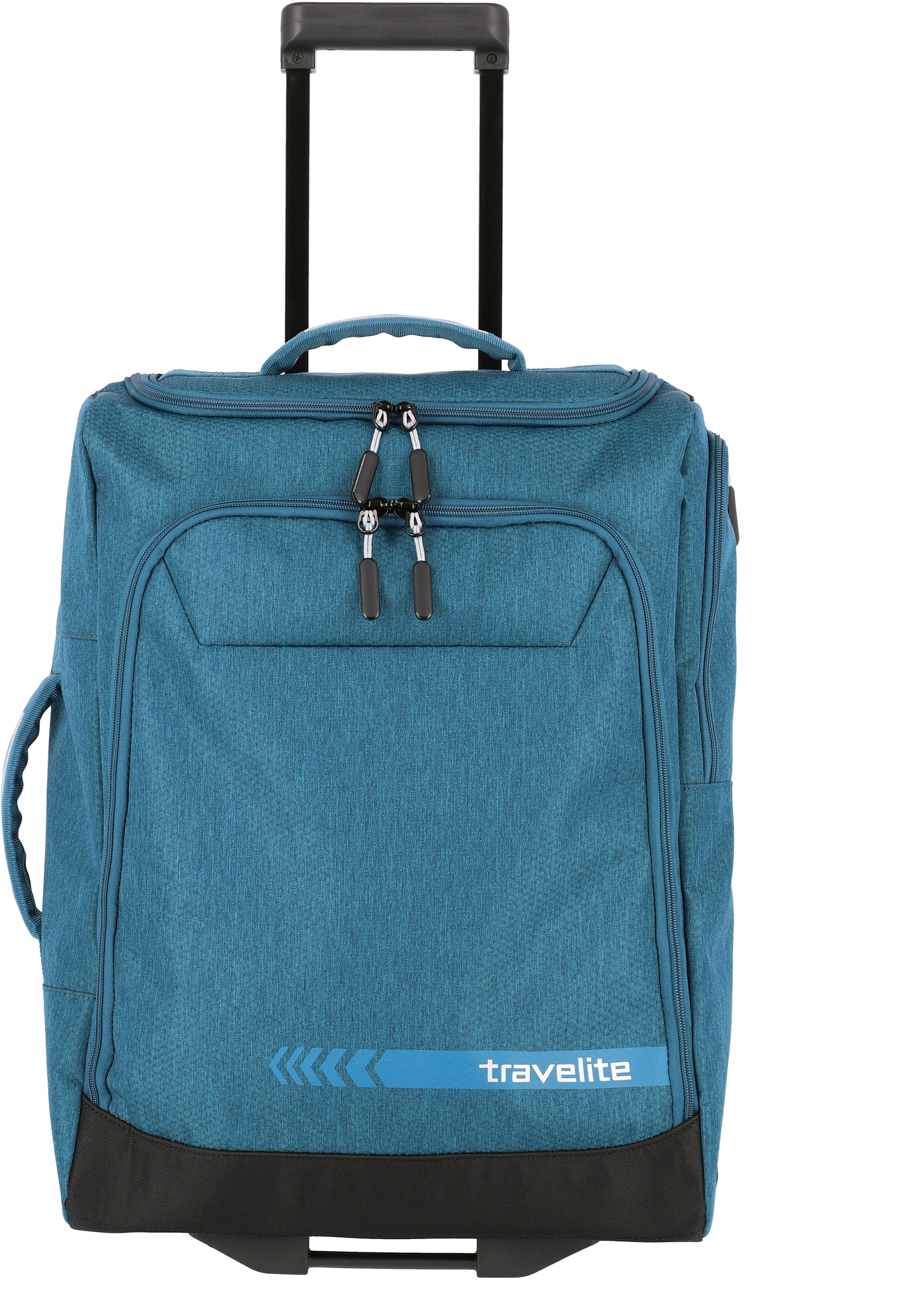 travelite Trolley Reisetasche Größe S Handgepäck, Gepäck Serie KICK OFF: Praktische Reisetasche mit Rollen für Urlaub und Sport, 006909-22, 55 cm, 44 Liter, petrol