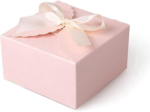 Box für Geschenke, Süßigkeiten-Box, 20/50 Stück Kraftpapier-Hochzeitsgeschenke for Gäste, kleine Süßigkeiten-Geschenkboxen mit Bändern (Farbe: 4, Größe: 50 Stück_9 x 9 x 5 cm) (C (Farbe: 2, Größe: 50