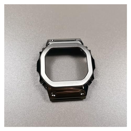 LOUPKC MINGSHAN Kompatibel mit DW5600 Watchband- und Lünette Metall -Set kompatibel mit GWM5610 GW5000 Edelstahl -Wachbandkoffer DW5600 GW-M5610 GW5000 Serie mit Tools(Grey Bezel,5610 Style)