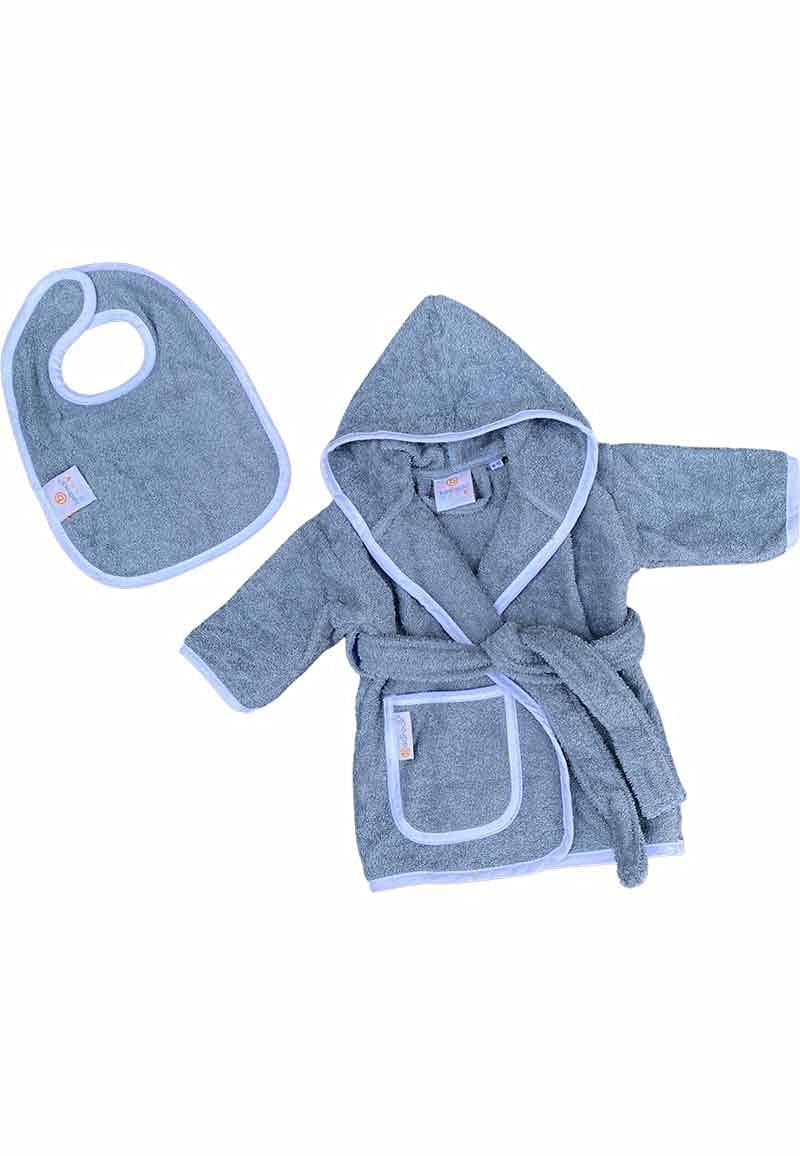 Badrock - Baby Bademantel mit Namen Bestickt - 5 Farben - Denim - Mit kostenlosem Lätzchen - Mädchen und Jungen - Neugeborene - Personalisiert (90/1-2 Jahre) - SKU 121