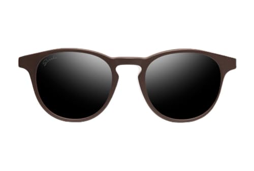 SIROKO Maui modische Brille, rund, für Damen und Herren, Braun, Braun / Schwarz, Einheitsgröße