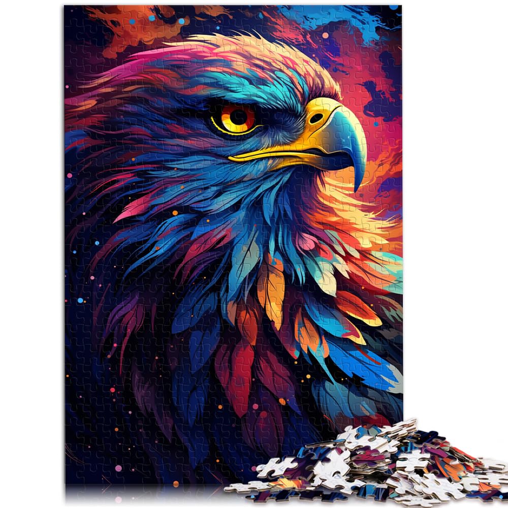 Puzzle für farbenfrohen psychedelischen Galaxieadler, 1000 Teile, Puzzle für Erwachsene, Holzpuzzle zum Stressabbau, 1000 Teile (50 x 75 cm)