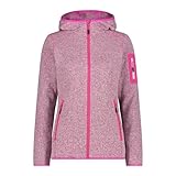 CMP Damen Strickjacke mit Fester Kapuze, Fuchsia-Weiß,36