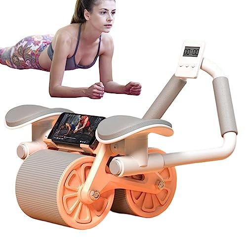 AB Rollerr Rad, Bauchtrainingsrolle, automatisches Rückprall-Bauchrad, Dual Round Exercise Roller für Rumpfmuskulatur, Heim-Körperform, Fitnessgerät für Arme, Bein, Rücken, Gesäß, Bauchmuskeltraining,