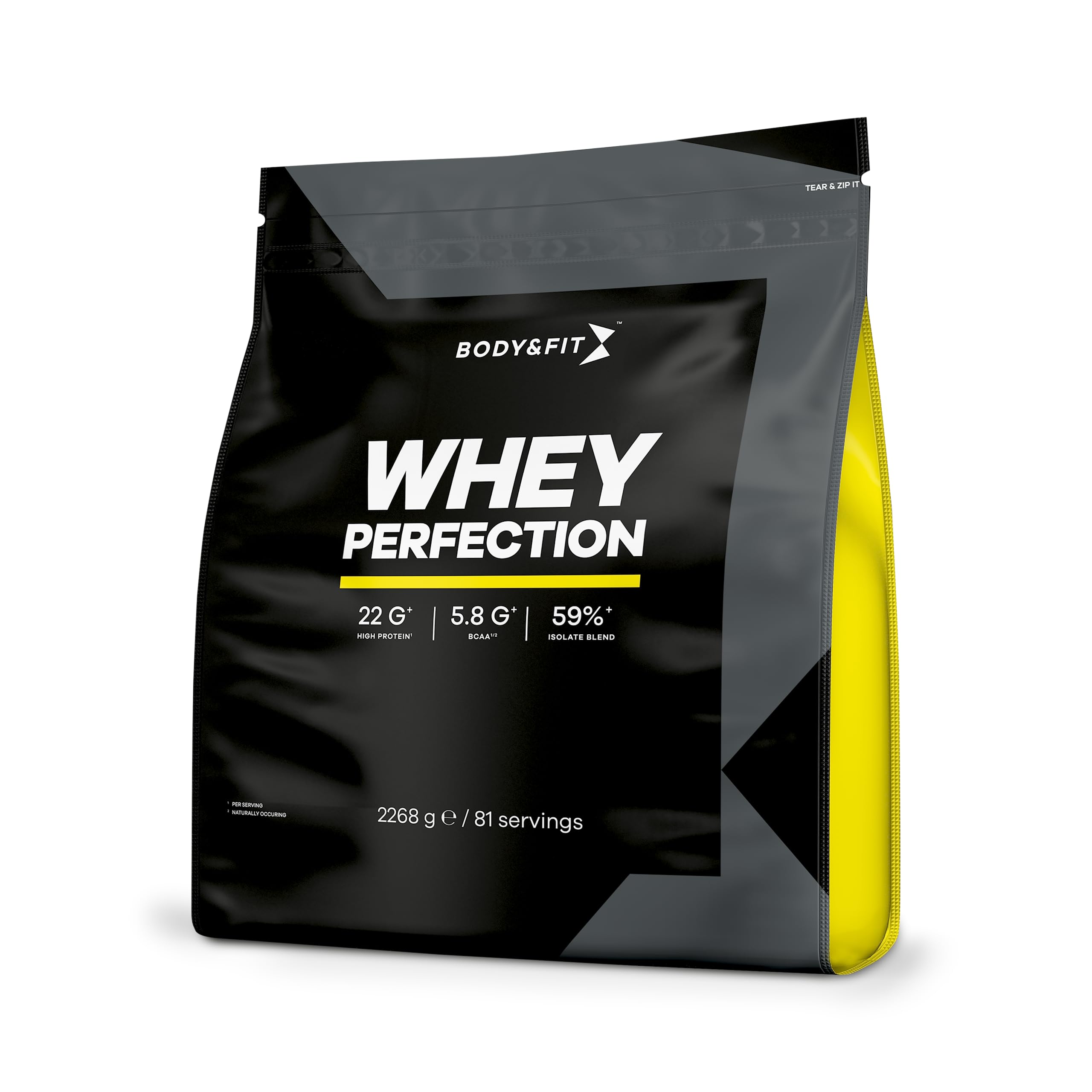 Body & Fit Whey Perfection – Molkenprotein - Whey Protein – Proteinpulver – 2268 Gramm (81 Shakes) – Erdbeere