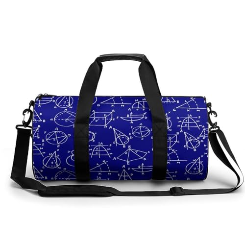 Math Art Blau Sport Duffel Bag Sporttasche Reisetasche Handgepäck Tasche Schwimmtasche Weekender Bag 45x23x23cm