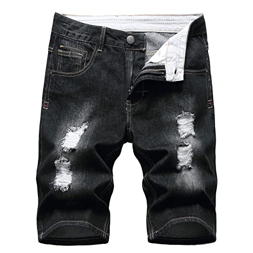 WANGTIANXUE Kurze Hosen Herren Jeans Shorts Herren Casual Bermuda Hose Geschenke für Männer Basic Stretch Shorts Slim Fit Shorts Baumwolle Denim Kurz Short Sommer Denim Half Pants Sweathose Blau