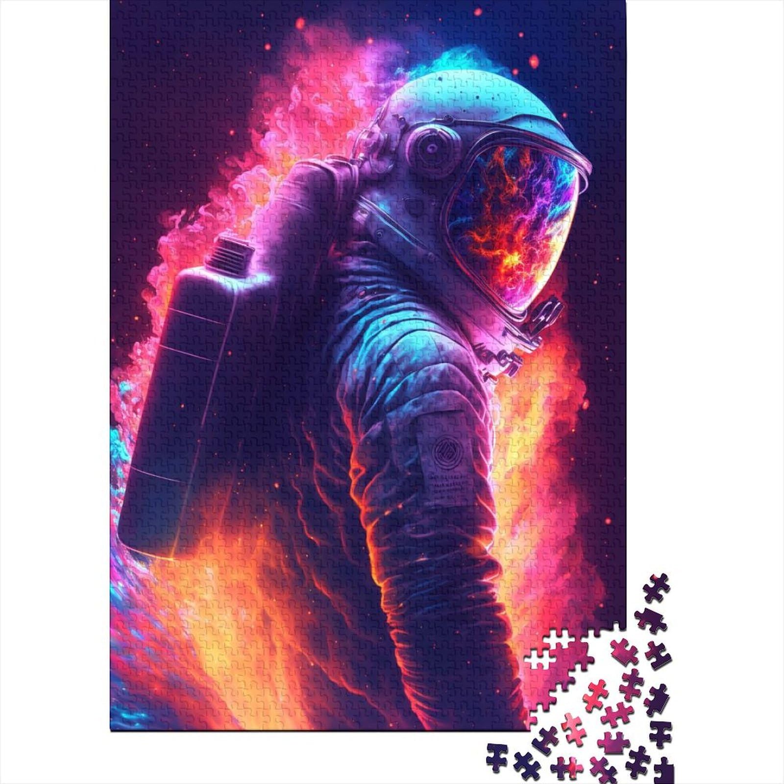 Astronaut im Weltraum, Holzpuzzle für Teenager, Geschenke für Teenager, 1000-teiliges Puzzle für Erwachsene, Teenager-Puzzle für Erwachsene, Lernspiel, Herausforderungsspielzeug, 29,53 x 19,69 Zoll