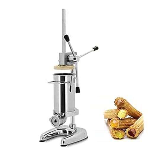 lwjunmm Churros-Maschine, 3L, kommerzielle manuelle spanische Churro-Maschine, Donut-Maschine, vertikale Füllmaschine aus Edelstahl, Dessert-Maker, Handkurbel, lateinamerikanische Obstmaschine,2L