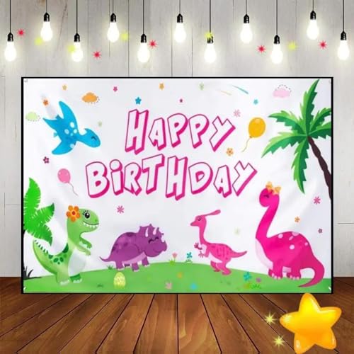 Dinosaurier Karikatur Themenparty Hintergrund Geburtstagsdekoration Baby Dusche Banner Fotografie Hintergründe Foto Hintergrund 240X180cm