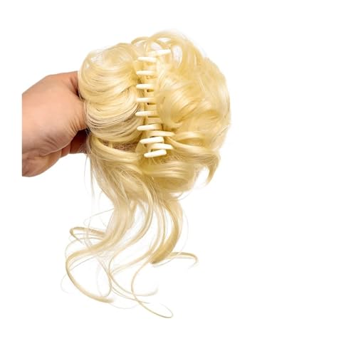 Haarteil Synthetische Klaue Clip-on Haarknoten Chignon unordentliche lockige Haare Perücken gefälschte Haarteile for Frauen Haarnadeln schwarz Gold Haarverlängerungen Haarverlängerung(1Pcs-09)