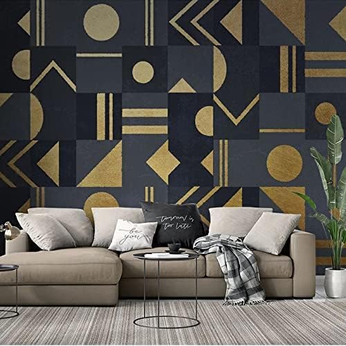 Abstrakte Geometrische Muster Gold Schwarz 3D Tapeten Wanddekoration Fototapete Sofas Wohnzimmer Wandbild Schlafzimmer-430cm×300cm