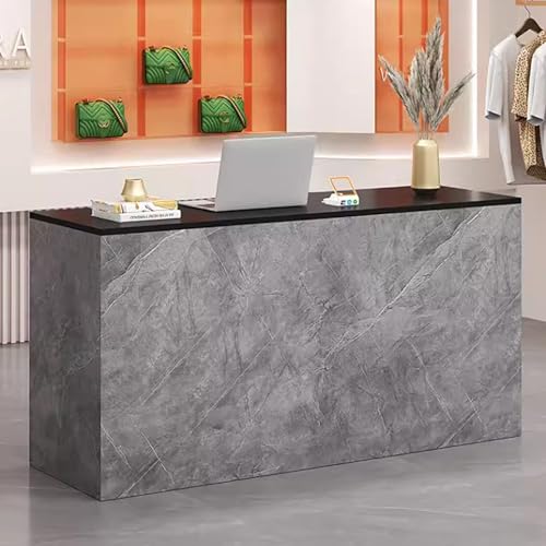 Rivorne Rezeption, Verkaufstheke Mit Abschließbarer Schublade, Empfangstisch Mit Privaten Paneelen, Für Salon, Lobby, Geschäft, Empfangsraum, Kasse, Büro (120 L X 50 B X 100 H) cm(Gray,100x50x100cm)