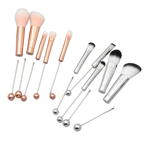 Multifunktionales Make-up-Pinsel-Set mit Perlen, unverwechselbarer Augenpuderpinsel mit Metallgriffen, Geschenk für professionelle Make-up-Pinsel, Schönheitsanfänger