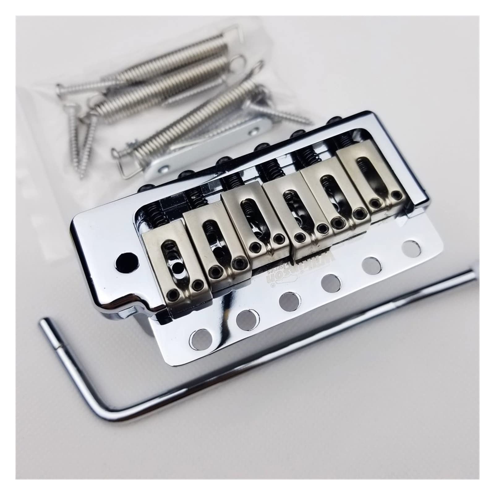 Behoben 6 Schrauben Tremolo Systembrücke Chrom Silber Für NS Elektrische Gitarre Tune-o-matic Steg