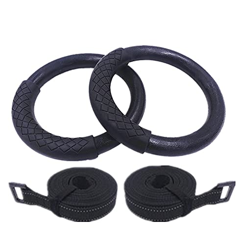 BFVAKBKYT Gymnastik Ringe,Suspension Trainer System, Turnringe Turnringe mit verstellbaren Gurtbändern Schaumstoffgriff for Muskeltraining Fitness Klimmzüge(Foamhandle and Strap)