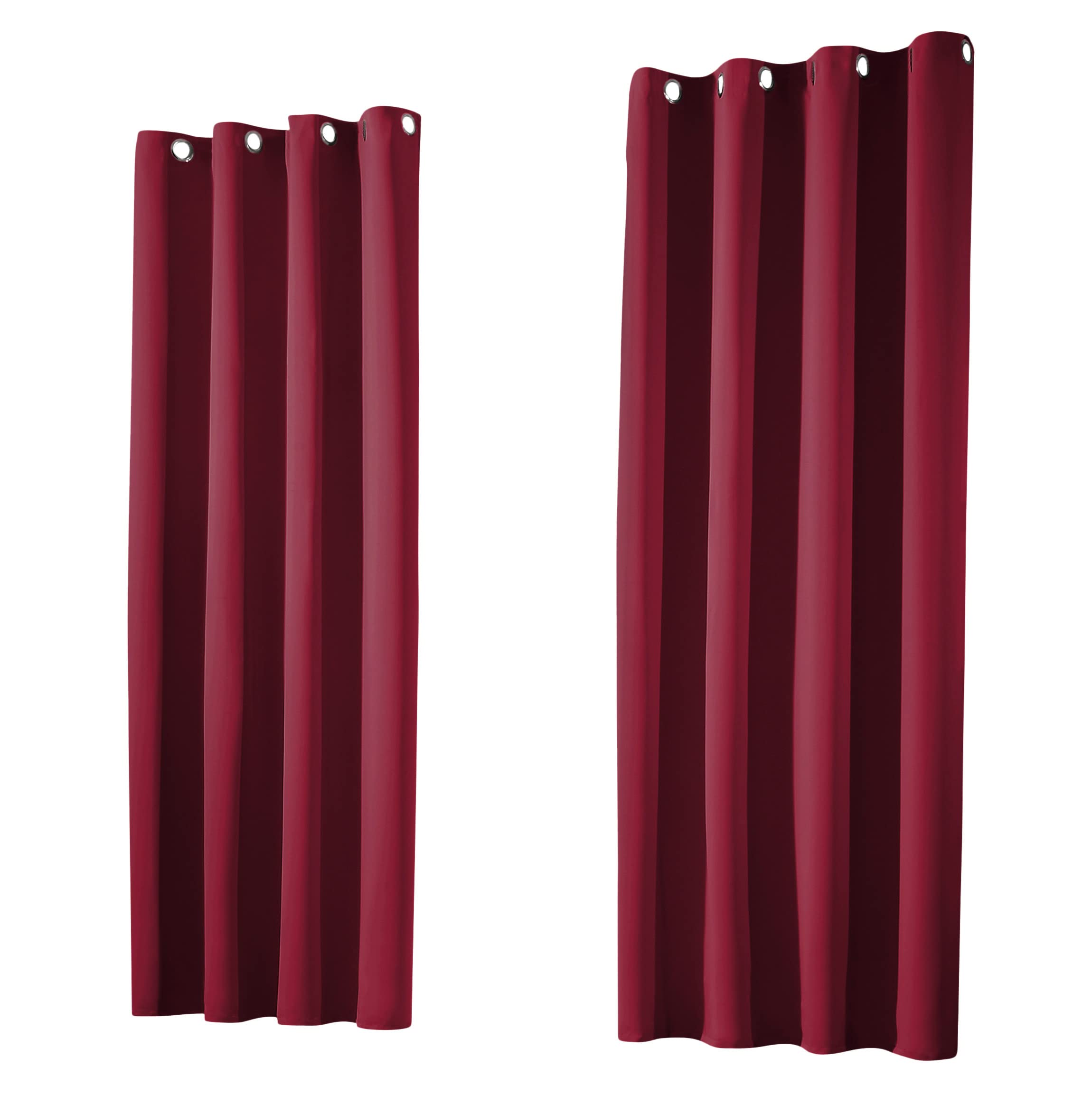 heimtexland ® 1 Paar Thermo- Verdunklungsgardinen Ösenschal Vorhänge Verdunkelnd Isolierend Blickdicht Verdunkelungsvorhänge HxB 145x135 Bordeaux Rot Typ139