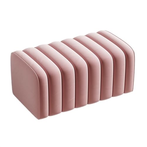 FUHAI-666 Schuhregal Schuhputzhocker, Hauseingangsbank, einfache Wohnzimmer-Kleiderbank, Garderobe, Sofahocker, einfarbig, Nachttischhocker, rechteckig Schuhrschrank(Pink,80cm)