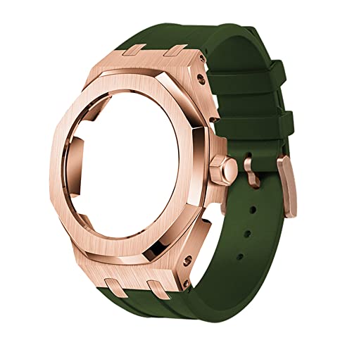 IOTUP Gummi-Uhrenarmband, geeignet für GA2100/2100, Edelstahl-Metallgehäuse, Fluorkautschuk-Armband, Modifikationswerkzeuge, Einheitsgröße, Achat