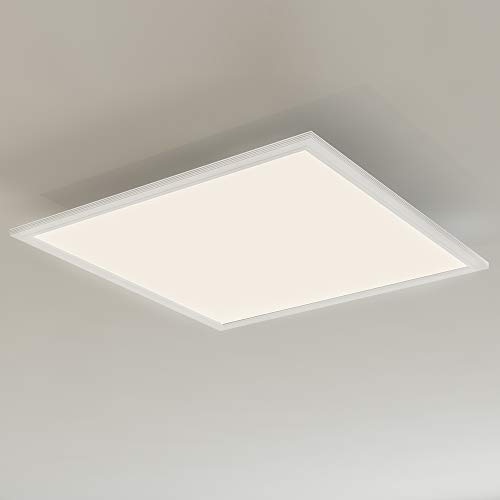 Briloner Leuchten LED Deckenleuchte-Panel mit Bewegungssensor, ultraflach, Deckenlampe 38W, 4.100 Lumen, Tageslicht Sensor, quadratisch, weiß, Kunststoff, 38 W, 59.5 x 59.5 cm (LxB)