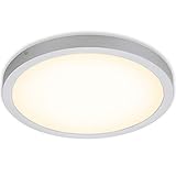 BRILONER Leuchten - LED Aufbauleuchte, Deckenlampe, Deckenleuchte 24,5 Watt, 2.400 Lumen, 3.000 Kelvin, Rund, Chrom-Matt, 405x32mm (DxH), 7143-014