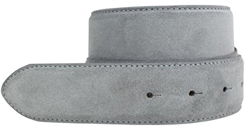 BELTINGER Wechselgürtel aus Veloursleder ohne Schnalle 4 cm | Druckknopf-Gürtel für Damen Herren 40mm | Wildleder-Gürtel 4cm | Dunkelgrau 95cm