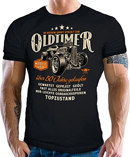 T-Shirt als Geschenk für Männer zum 50. Geburtstag - Oldtimer über 50 Jahre gelaufen Topzustand L