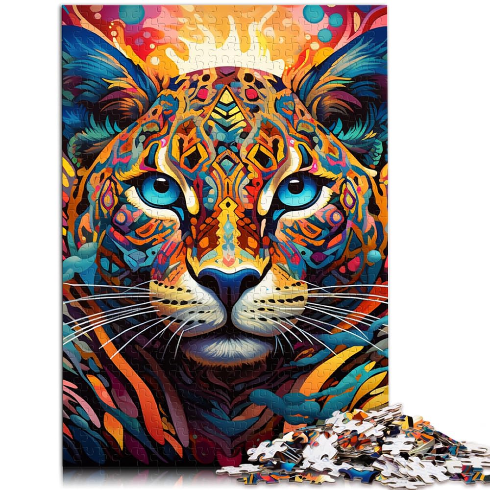 Puzzle Afrikanischer Leopard 1000-teiliges Puzzle Holzpuzzle Familienspiel zum Stressabbau Schwieriges Herausforderungspuzzle 1000 Teile (50 x 75 cm)